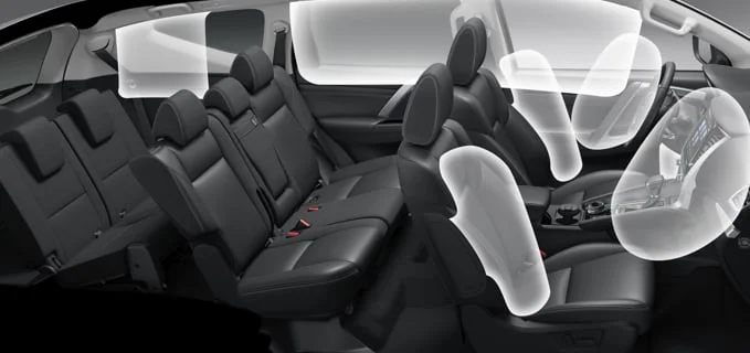 سبع وسائد هوائية مزودة بنظام تقييد الحركة التكميلي