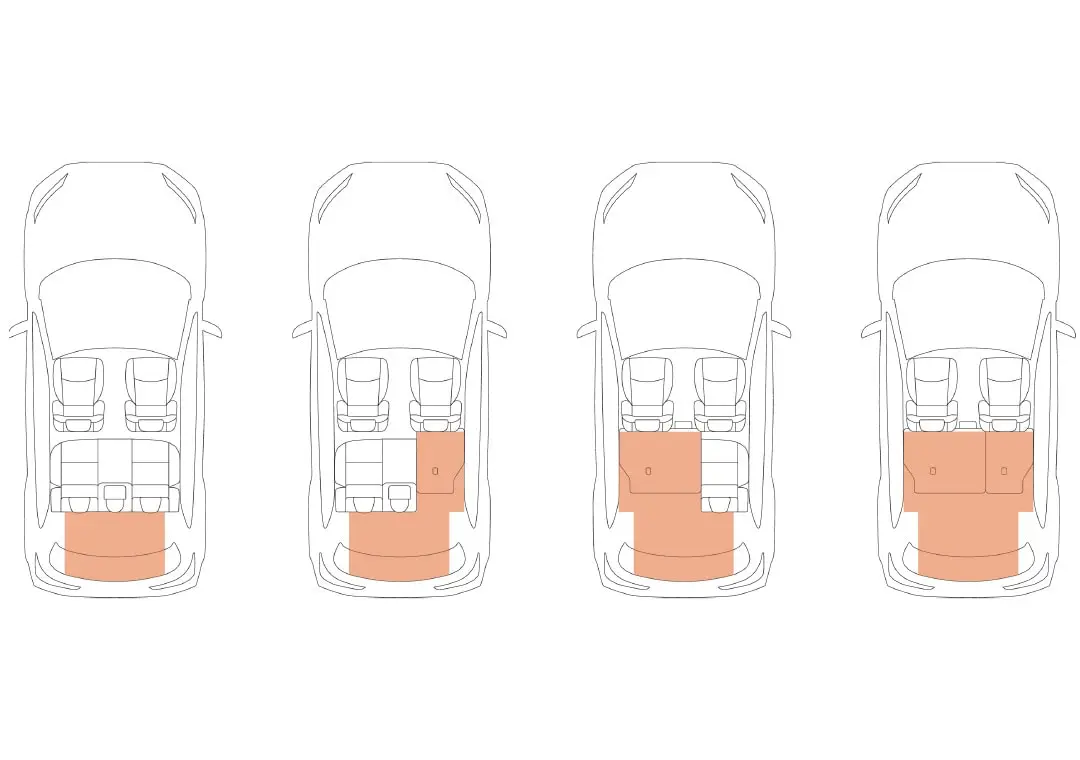 تتمتع المقاعد الخلفية بتقسيم 60:40؛ أي أنه يمكن طي الجزء الصغير لأسفل ليصبح مسطحًا. يسمح لك ذلك بحمل الدراجات وألواح ركوب أمواج أو عناصر ذات أطوال زائدة أخرى في الصندوق، مع ترك مساحة جلوس للركاب.
